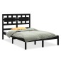vidaXL Estructura de cama madera maciza negro King Size 150x200 cm vidaXL Estructura de cama madera maciza negro King Size 150x200 cm