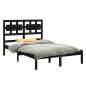 vidaXL Estructura de cama madera maciza negro King Size 150x200 cm vidaXL Estructura de cama madera maciza negro King Size 150x200 cm