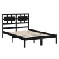 vidaXL Estructura de cama madera maciza negro King Size 150x200 cm vidaXL Estructura de cama madera maciza negro King Size 150x200 cm