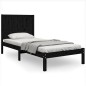 vidaXL Estructura de cama de madera maciza de pino negro 90x200 cm vidaXL Estructura de cama de madera maciza de pino negro 90x200 cm