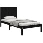 vidaXL Estructura de cama de madera maciza de pino negro 90x200 cm vidaXL Estructura de cama de madera maciza de pino negro 90x200 cm