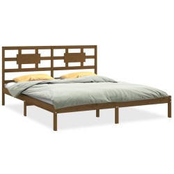 vidaXL Estructura de cama madera maciza de pino marrón miel 200x200 cm