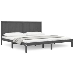 vidaXL Estructura de cama de madera maciza de pino gris 200x200 cm