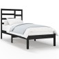 vidaXL Estructura de cama madera maciza negro individual 75x190 cm