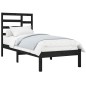 vidaXL Estructura de cama madera maciza negro individual 75x190 cm