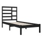 vidaXL Estructura de cama madera maciza negro individual 75x190 cm