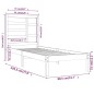vidaXL Estructura de cama madera maciza negro individual 75x190 cm