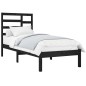 vidaXL Estructura de cama madera maciza de pino negra 90x200 cm