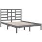 vidaXL Estructura de cama madera maciza gris King Size 150x200 cm