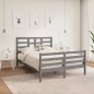 vidaXL Estructura de cama matrimonial madera maciza gris 135x190 cm vidaXL Estructura de cama matrimonial madera maciza gris 135x190 cm