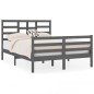 vidaXL Estructura de cama matrimonial madera maciza gris 135x190 cm vidaXL Estructura de cama matrimonial madera maciza gris 135x190 cm