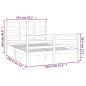 vidaXL Estructura de cama matrimonial madera maciza gris 135x190 cm vidaXL Estructura de cama matrimonial madera maciza gris 135x190 cm
