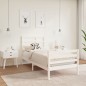 vidaXL Estructura de cama individual madera maciza blanco 75x190 cm