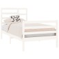 vidaXL Estructura de cama individual madera maciza blanco 75x190 cm