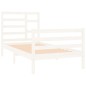 vidaXL Estructura de cama individual madera maciza blanco 75x190 cm