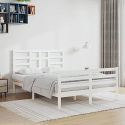 vidaXL Estructura de cama madera maciza de pino blanca 120x200 cm