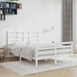 vidaXL Estructura de cama madera maciza de pino blanca 120x200 cm vidaXL Estructura de cama madera maciza de pino blanca 120x200 cm