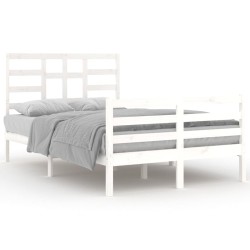 vidaXL Estructura de cama madera maciza de pino blanca 120x200 cm