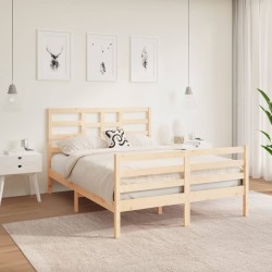 vidaXL Estructura de cama madera maciza 140x190 cm  