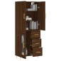 vidaXL Aparador alto madera contrachapada marrón roble 69,5x34x180 cm