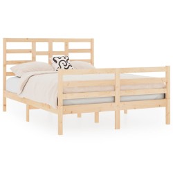 vidaXL Estructura de cama madera maciza 140x190 cm  