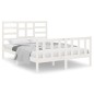vidaXL Estructura de cama doble pequeña madera maciza blanca 120x190cm vidaXL Estructura de cama doble pequeña madera maciza blanca 120x190cm