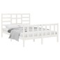 vidaXL Estructura de cama doble pequeña madera maciza blanca 120x190cm vidaXL Estructura de cama doble pequeña madera maciza blanca 120x190cm