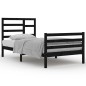 vidaXL Estructura de cama madera maciza negro 100x200 cm vidaXL Estructura de cama madera maciza negro 100x200 cm