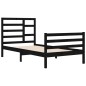 vidaXL Estructura de cama madera maciza negro 100x200 cm vidaXL Estructura de cama madera maciza negro 100x200 cm