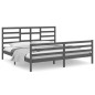 vidaXL Estructura de cama de madera maciza de pino gris 200x200 cm vidaXL Estructura de cama de madera maciza de pino gris 200x200 cm