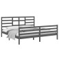 vidaXL Estructura de cama de madera maciza de pino gris 200x200 cm vidaXL Estructura de cama de madera maciza de pino gris 200x200 cm