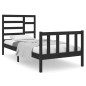 vidaXL Estructura de cama individual madera maciza negra 90x190 cm vidaXL Estructura de cama individual madera maciza negra 90x190 cm