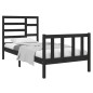 vidaXL Estructura de cama individual madera maciza negra 90x190 cm vidaXL Estructura de cama individual madera maciza negra 90x190 cm