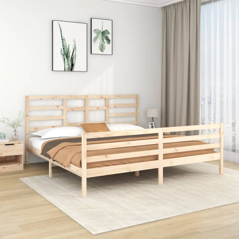 vidaXL Estructura de cama de madera maciza 200x200 cm vidaXL Estructura de cama de madera maciza 200x200 cm