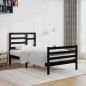 vidaXL Estructura de cama madera maciza de pino negra 90x200 cm