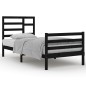 vidaXL Estructura de cama madera maciza de pino negra 90x200 cm
