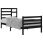 vidaXL Estructura de cama madera maciza de pino negra 90x200 cm