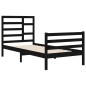 vidaXL Estructura de cama madera maciza de pino negra 90x200 cm