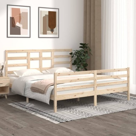 vidaXL Estructura de cama madera maciza 180x200 cm