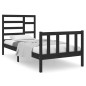 vidaXL Estructura de cama individual madera maciza negra 75x190 cm vidaXL Estructura de cama individual madera maciza negra 75x190 cm