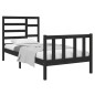 vidaXL Estructura de cama individual madera maciza negra 75x190 cm vidaXL Estructura de cama individual madera maciza negra 75x190 cm