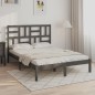 vidaXL Estructura de cama de madera maciza gris 140x190 cm