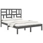 vidaXL Estructura de cama de madera maciza gris 140x190 cm