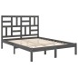 vidaXL Estructura de cama de madera maciza gris 140x190 cm