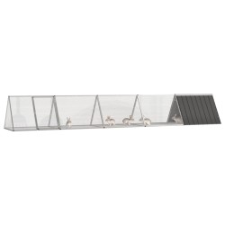 vidaXL Jaula de conejos acero galvanizado antracita 504,5x80,5x71 cm