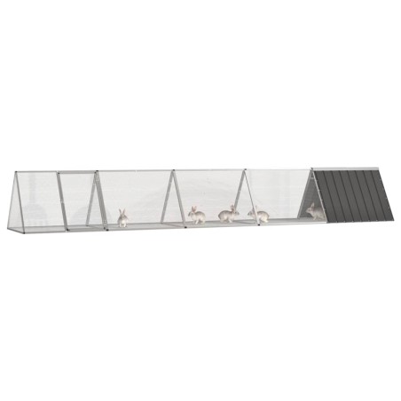 vidaXL Jaula de conejos acero galvanizado antracita 504,5x80,5x71 cm