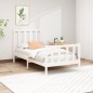 vidaXL Estructura de cama madera maciza de pino blanco 100x200 cm vidaXL Estructura de cama madera maciza de pino blanco 100x200 cm