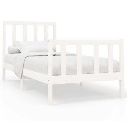 vidaXL Estructura de cama madera maciza de pino blanco 100x200 cm
