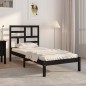 vidaXL Estructura de cama madera maciza de pino negra 90x200 cm