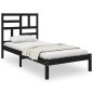 vidaXL Estructura de cama madera maciza de pino negra 90x200 cm